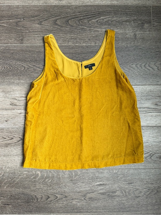 J. Crew Tops - J. Crew • Burnt Yellow Velvet Sleeveless Top
